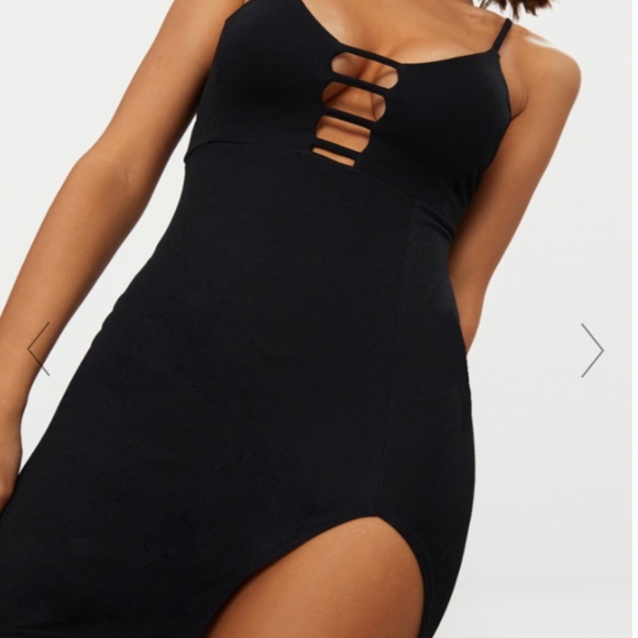 Black Strappy Split Dress - Picture 2 of 5